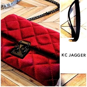 NWT Red Quilted Velvet Crossbody Bag